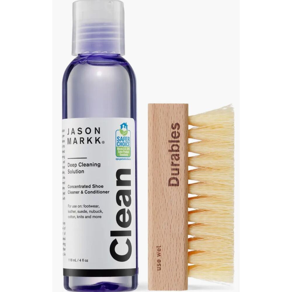 NEW Jason Markk Essential Shoe Cleaning Kit Brush & 4oz Solution Sneaker Care